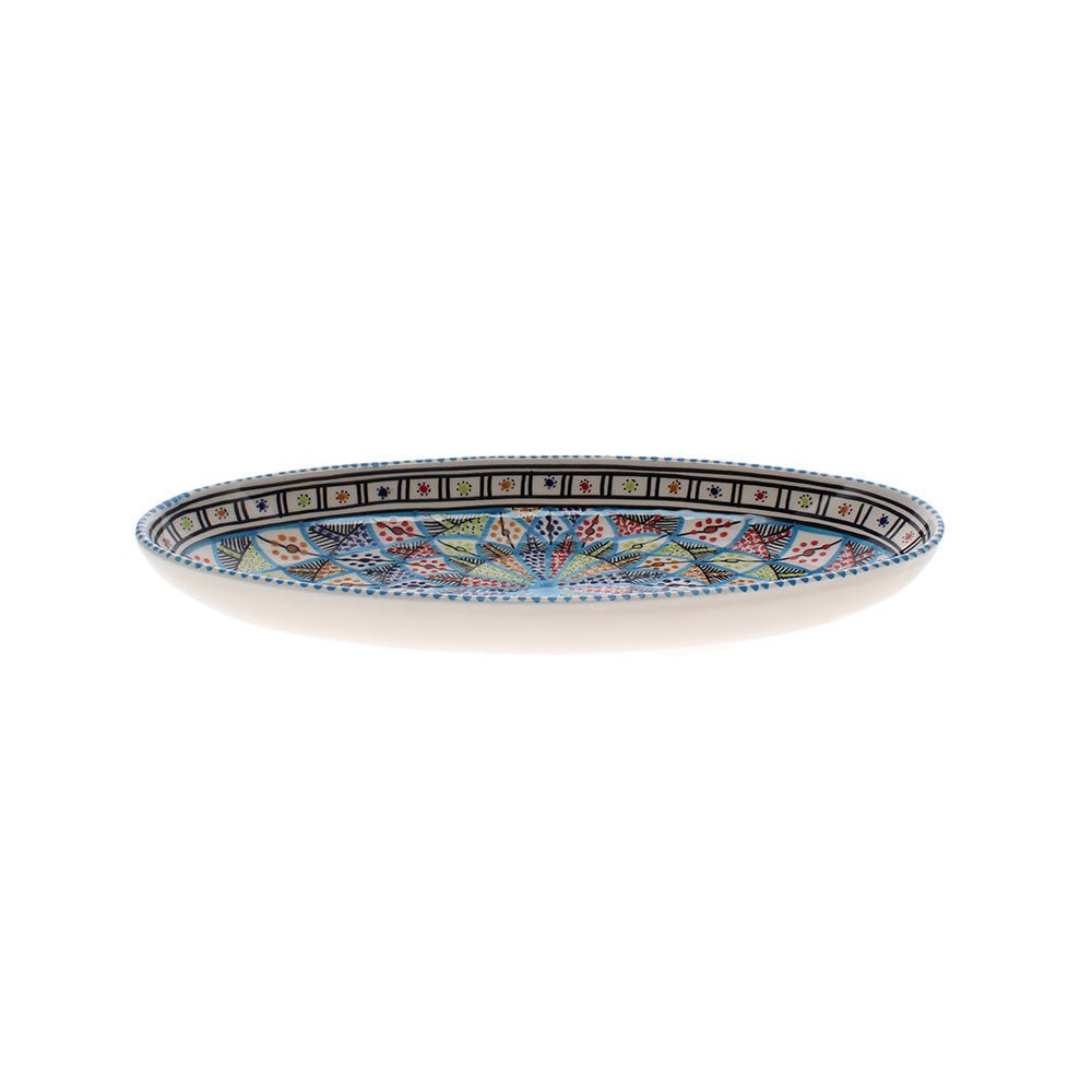 Extra Large Hand Made Oval Dish, Rainbow