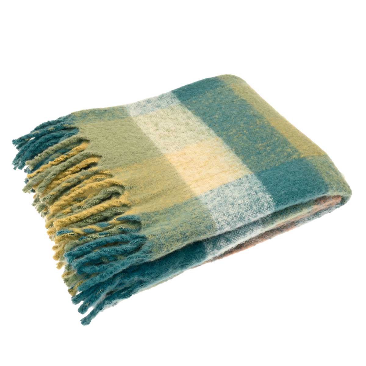 Faux Mohair Check Throw