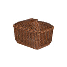 Faux Rattan Lidded Basket