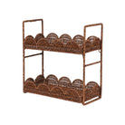 Faux Rattan Tiered Shelves