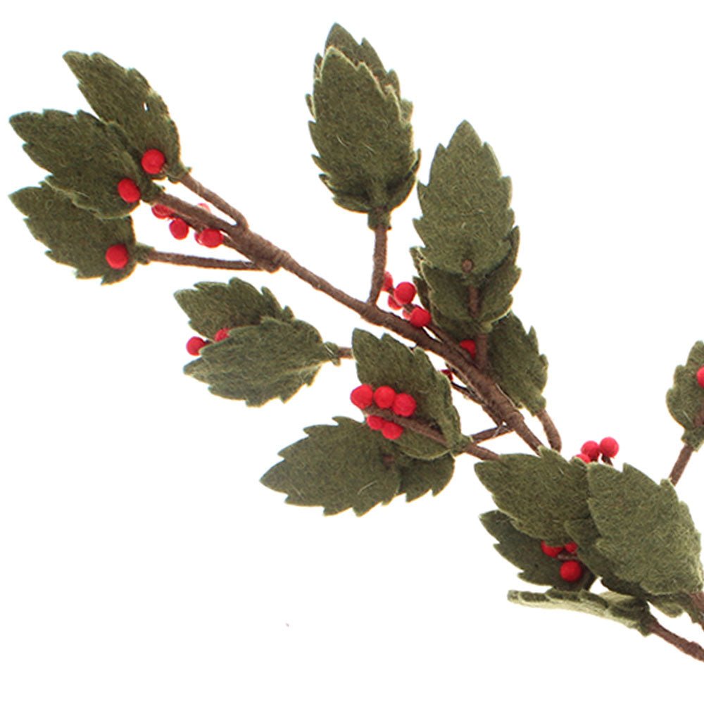 Felt Holly Branch