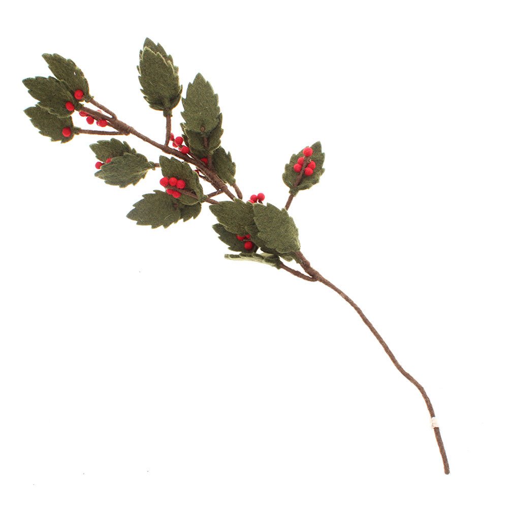 Felt Holly Branch