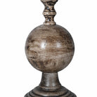 Finial Table Lamp with Green Linen Shade