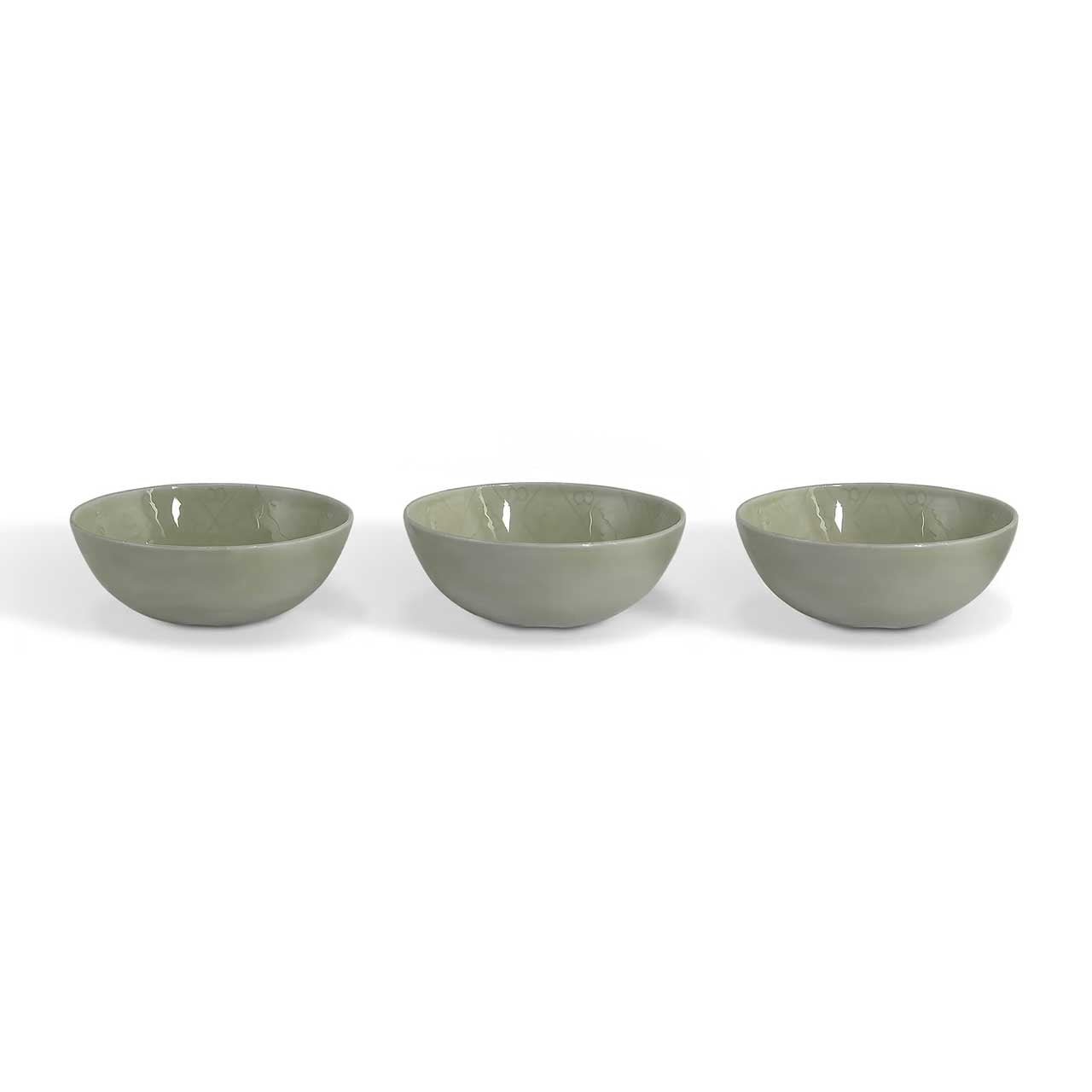 Fiskardo Nibble Bowls, Set of 3 in Clay