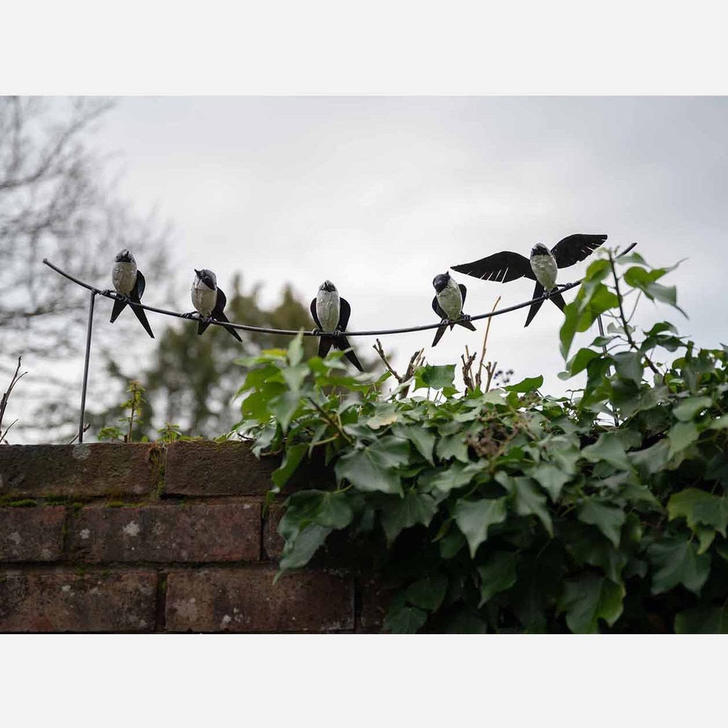 Five Swallows Recycled Metal Sculpture - Angela Reed -