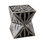 Floral Inlay Drum Table