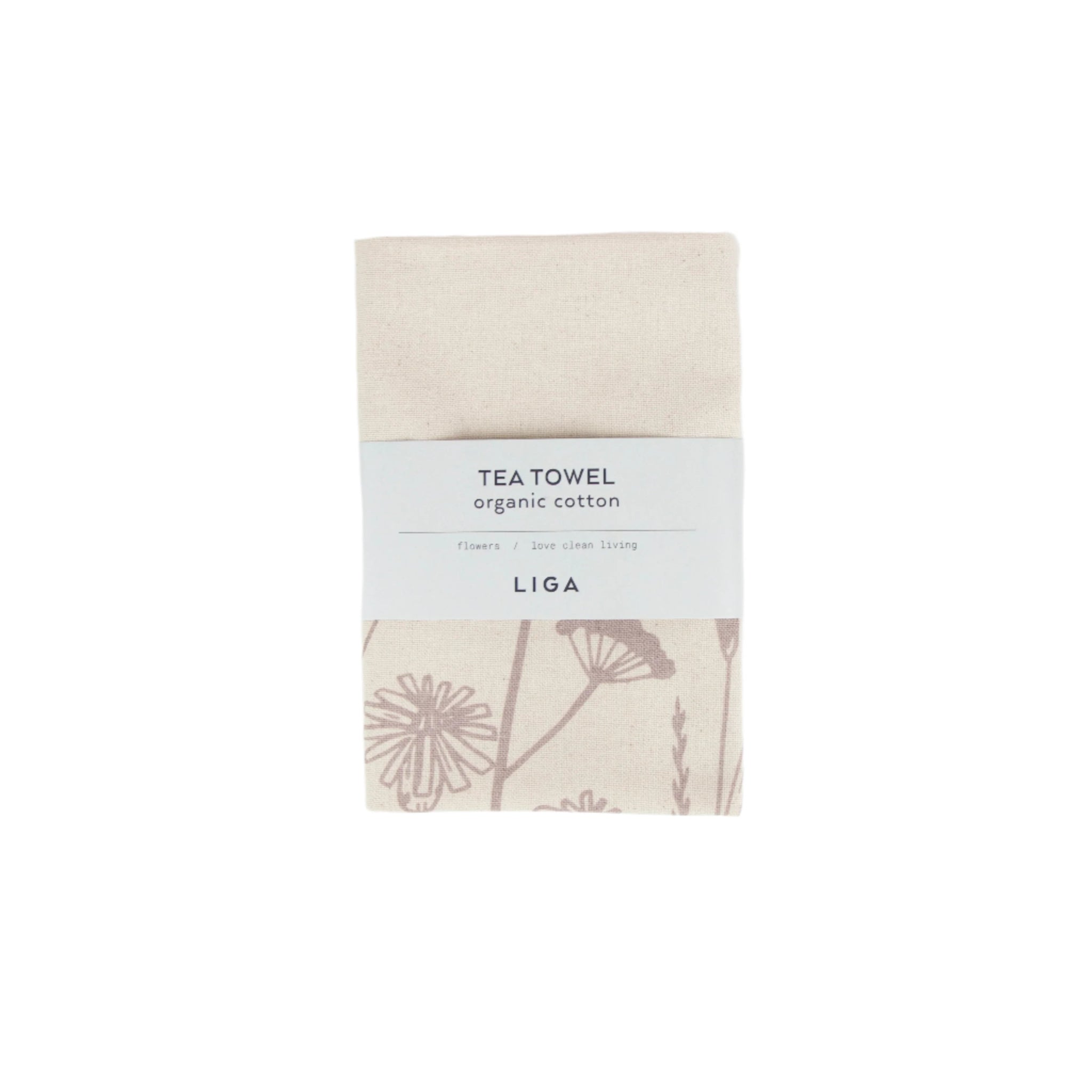Flowers Organic Tea Towel