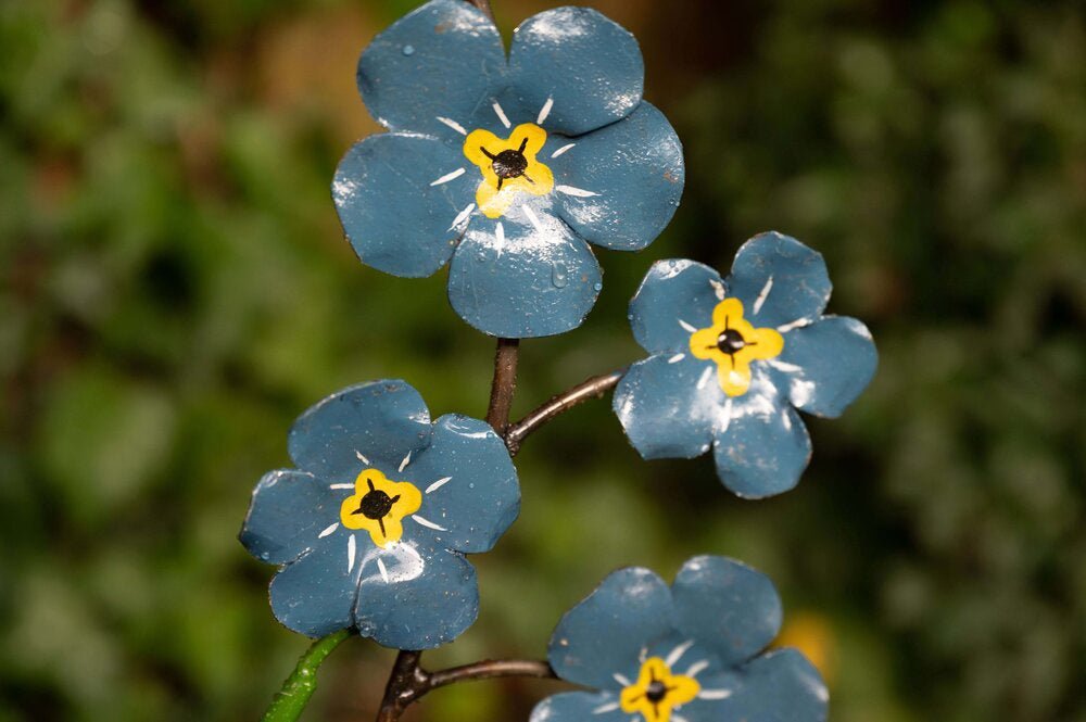 Forget Me Not Recycled Metal Flowers - Angela Reed -