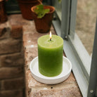 Geranium Leaf, Coloured Pillar Candle