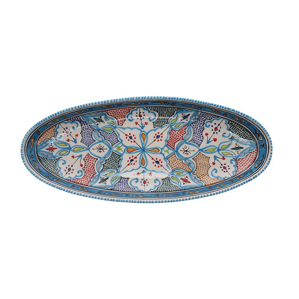 Giant Hand Made Oval Dish, Aquamarine