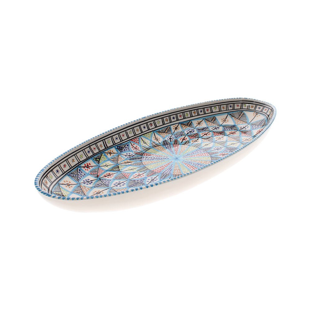 Giant Hand Made Oval Dish, Rainbow