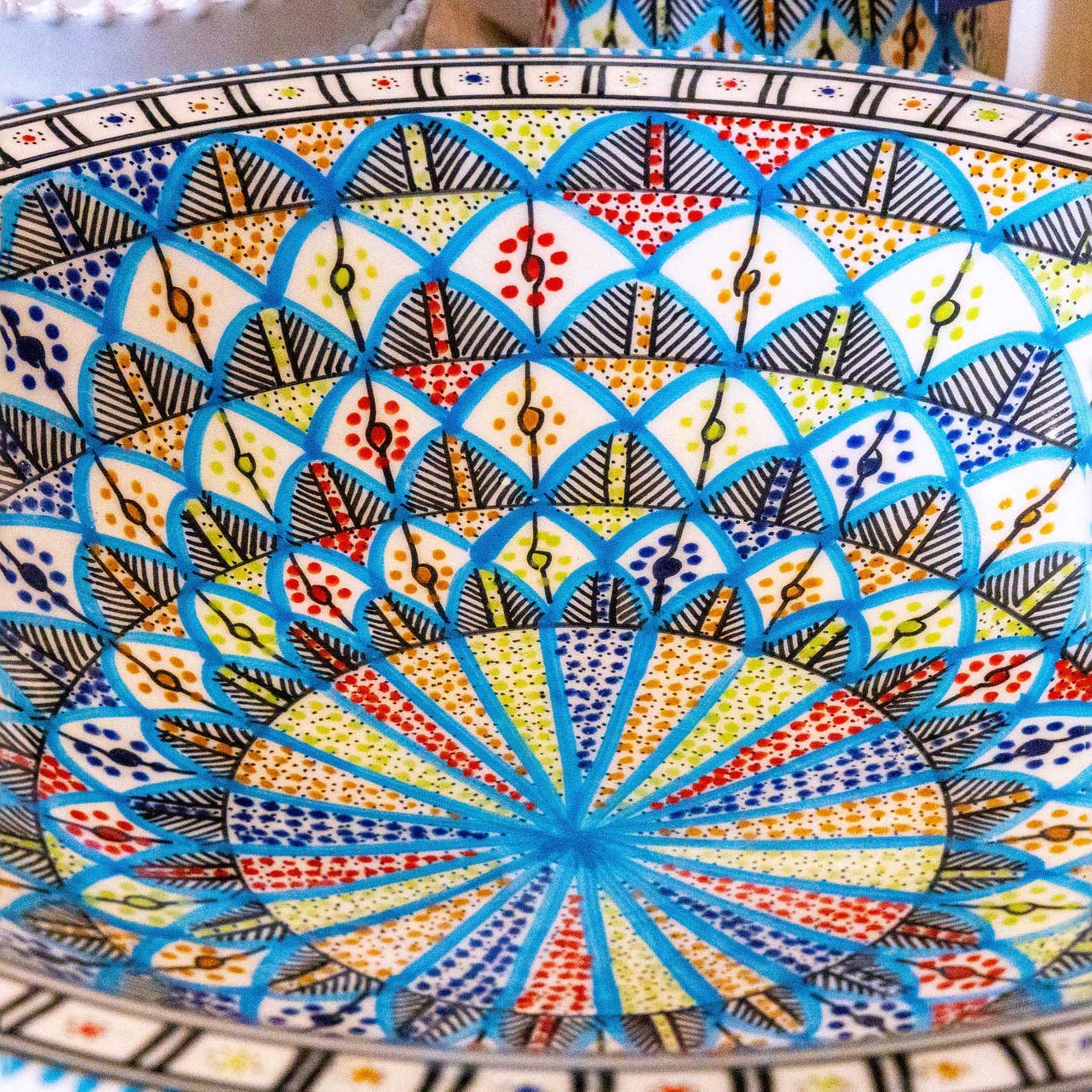 Giant Hand Made Serving Bowl, Rainbow