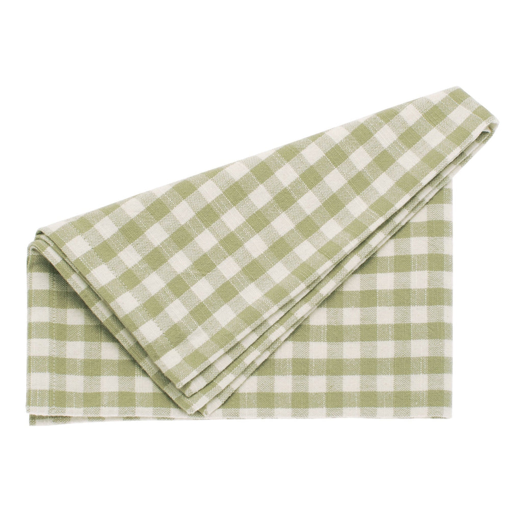 Gingham Napkin, Pale Olive, Set of Four