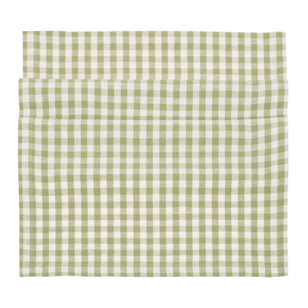 Gingham Table Runner, Olive