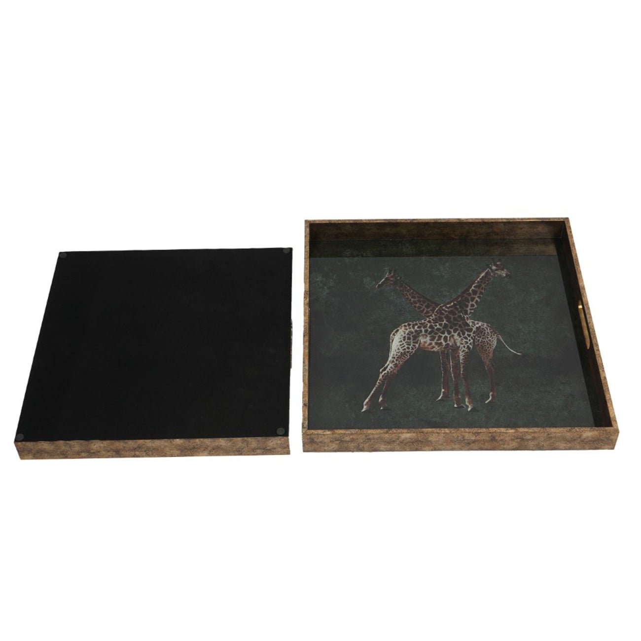 Giraffe Decorative Set of 2 Nesting Trays