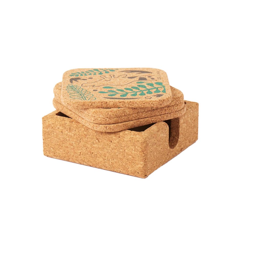 Giraffes Cork Coaster, Set of 4 - Angela Reed - 