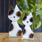 Glass Black and White Cat, Large - Angela Reed - 