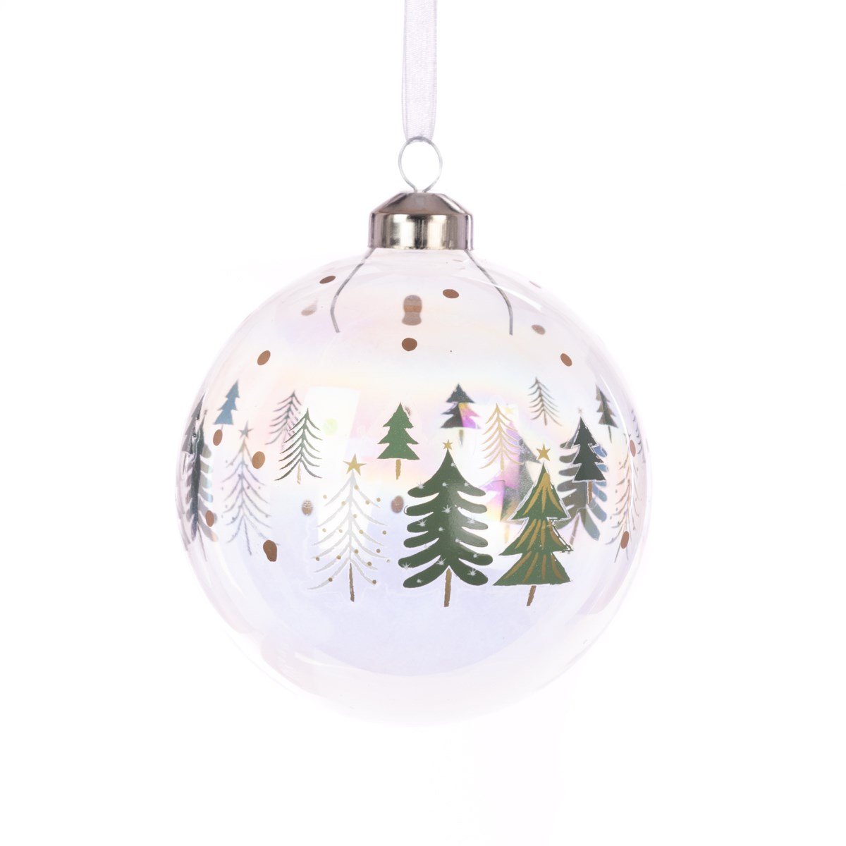 Glass Snow Scene Bauble, Large