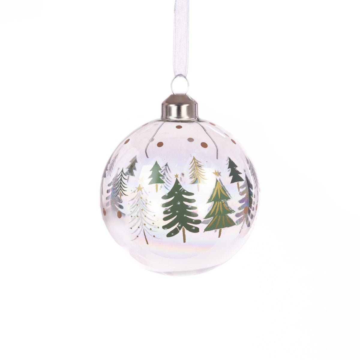 Glass Snow Scene Bauble, Small