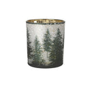Glass Snowy Forest Tealight Holder, Small
