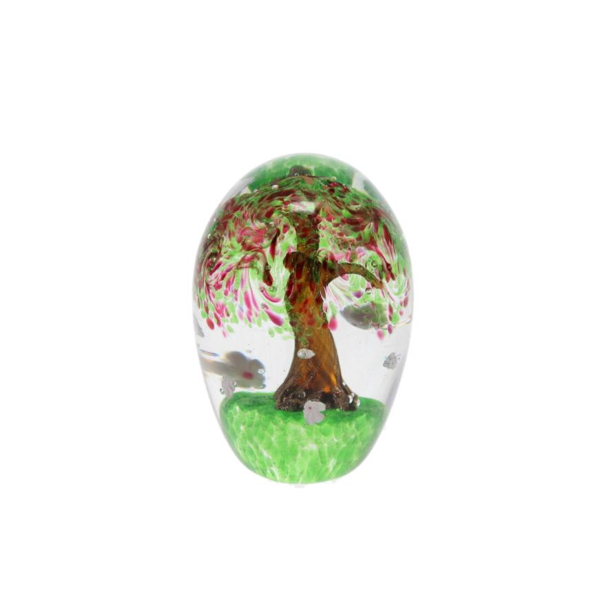 Glass Tree Paperweight