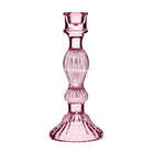 Glass Vintage Candleholder, Pink