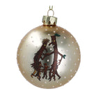 Gold Stick Man & Family Glass Bauble