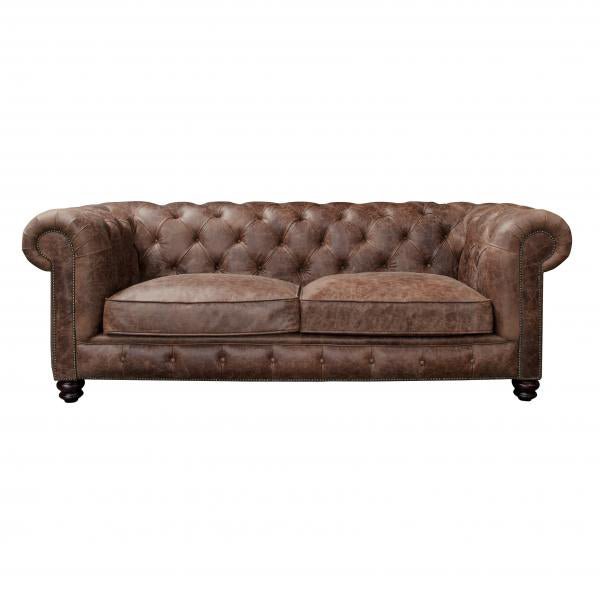 Gotti 3 Seat Leather Chesterfield Club Sofa – Angela Reed