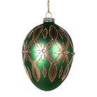 Green and Gold Glass Egg Bauble