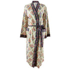 Green Framed Small Floral Block Print Dressing Gown - Angela Reed - 