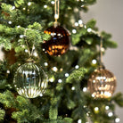 Green Glass Ribbed Bauble, Large