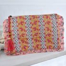 Green, Lemon and Pink Mixed Fabric Quilted Make Up Bag - Angela Reed - 
