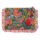 Green, Lemon and Pink Mixed Fabric Quilted Make Up Bag - Angela Reed - 