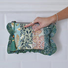 Green Mixed Fabric Quilted Make Up Bag - Angela Reed - 