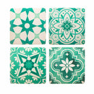 Green Mosaic Tile Coasters, Set of 4