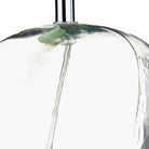 Hallie Clear Glass Table Lamp with Grey Shade