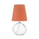 Hallie Clear Glass Table Lamp with Terracotta Shade