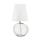 Hallie Clear Glass Table Lamp with White Shade