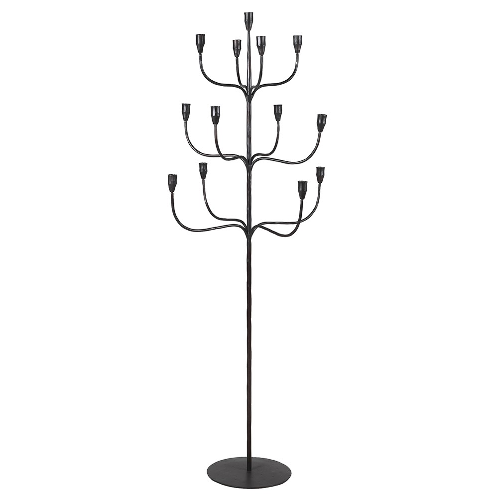 Hand Forged Tall Black Candelabra