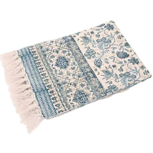 Handblock Printed Throw, Ink Blue - Angela Reed - 
