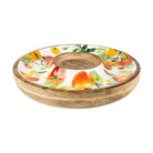 Handcrafted Mango Wood Chip and Dip Bowl, Tomato - Angela Reed - 
