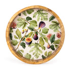 Handcrafted Mango Wood Round Tray, Figs