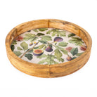 Handcrafted Mango Wood Round Tray, Figs