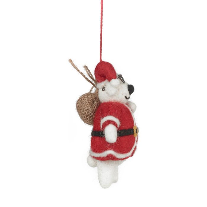Handmade Felt Bear Christmas Decoration