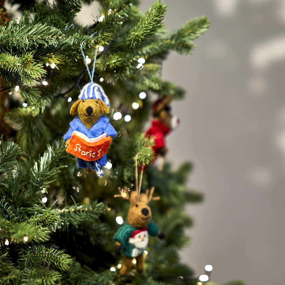 Handmade Felt Bedtime Stories Dog Decoration