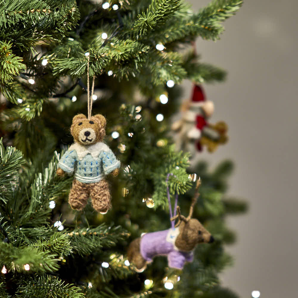 Handmade Felt Bruce the Bear Hanging Decoration