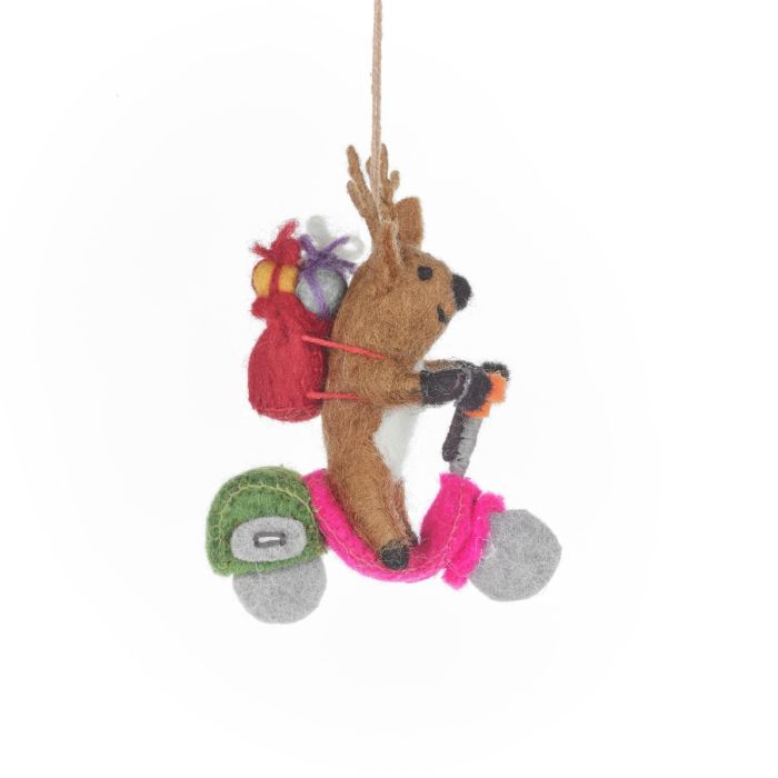Handmade Felt Comet the Reindeer Hanging Christmas Decoration