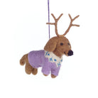 Handmade Felt Dachshund Dog Christmas Decoration