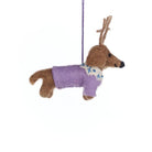 Handmade Felt Dachshund Dog Christmas Decoration