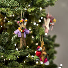 Handmade Felt Donner the Neon Reindeer Christmas Hanging Decoration